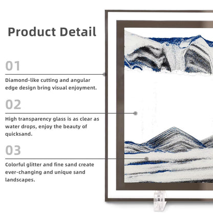 LCDOCLAK Moving Sand Art Picture (12 * 10 in),3D Hourglass Deep Sea Sandscape,3D Desktop Art for Home Office Decoration