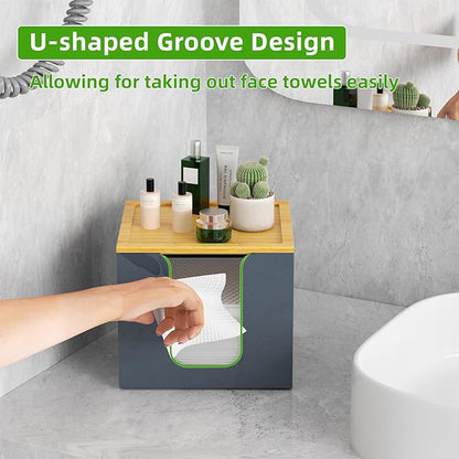 VITVITI Disposable Face Towel Holder Box, Acrylic Facial Towel Container