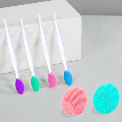 5PCS Silicone Scrubber Set, Lip & Face Cleansing Brush and 2PCS Exfoliating Face Brush for Men & Women