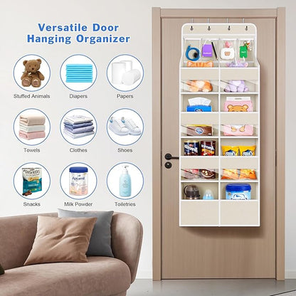 Univivi 5-Shelf Fabric Door Storage Over Door Hanging Organizer