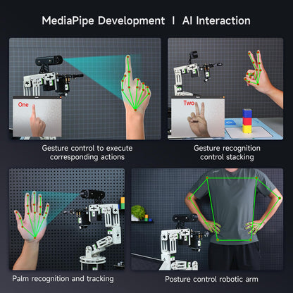 Yahboom 6DOF Programming Robotic Arm Kit 3D Adaptive Gripping, Embodied Intelligence Large AI Model for Mechanical Engineers Python (Standard-Nano 4GB)