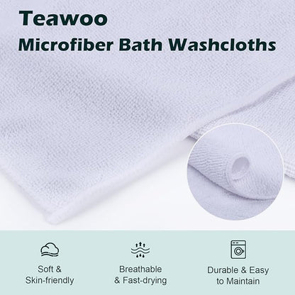 White Washcloths Bulk 400 Pack, Highly Absorbent & Quick Drying Face Towels