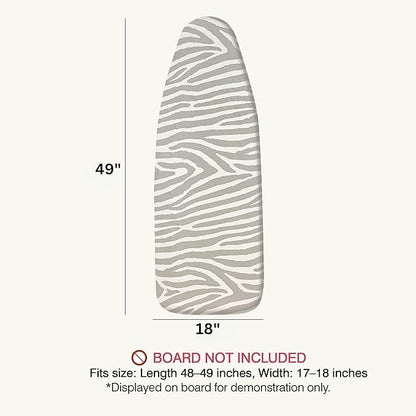 Ironing Board Cover and Pad 18"x49" Extra Thick Natural Cotton, Scorch and