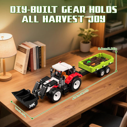 Mould King 24093 Farm Wheel Loader Building Sets, 504+ Pieces Mini World City Series Construction Sets, Farm Toys for Boy Age 8+