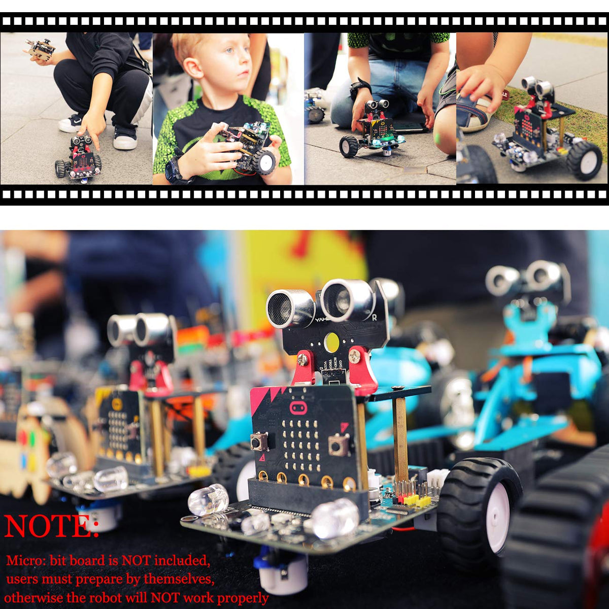 Yahboom STEM Education BBC Micro:bit Coding Robot Car Kit for Kids to Programmable DIY Toys for 12+ (Without Micro:bit)