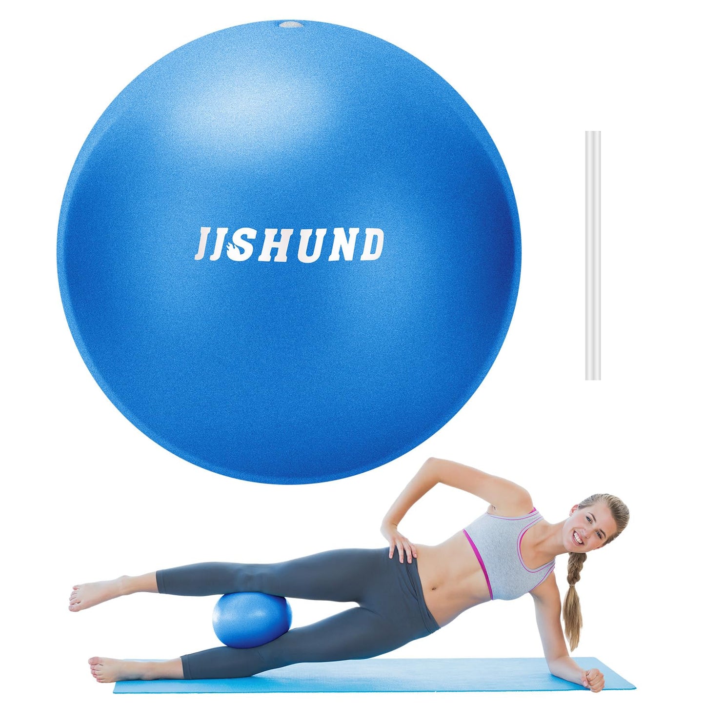 Pilates Ball, 9 Inch Small Exercise Mini Soft Workout Yoga Ball with Exercise Guide, for Home Gym Yoga, Pilates, Core Training, Workout, Balance, Stability