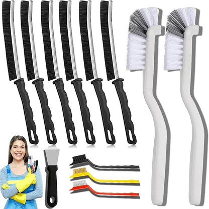 12Pcs Crevice Cleaning Brush Set, Hard Bristle Cleaning Supplies