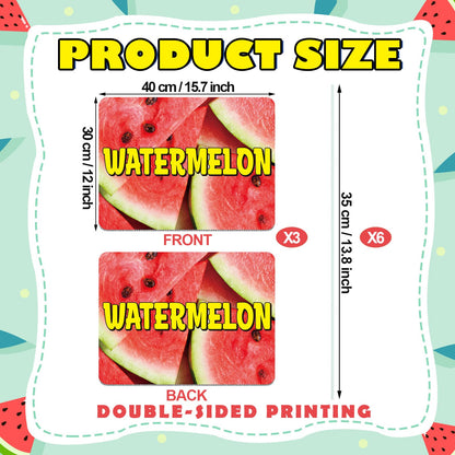 Novabright 3 Pack Watermelon Yard Signs 15.7" x 11.8" Double-sided Watermelon Yard Signs with Stakes Weatherproof Stand Sign for Lawn Outdoor Fruit Party Decorations Stand Supplies Business