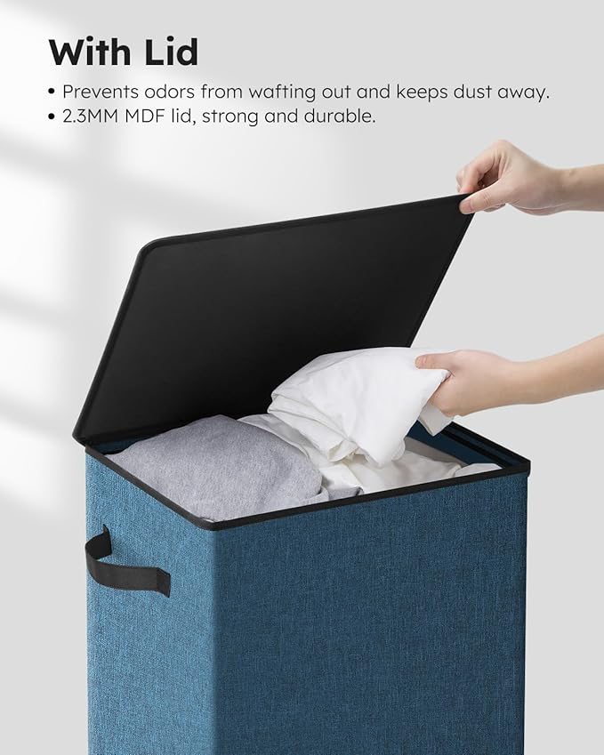 SOLEDI Laundry Hamper with Lid 100L Large & Tall Collapsible Laundry Baskets