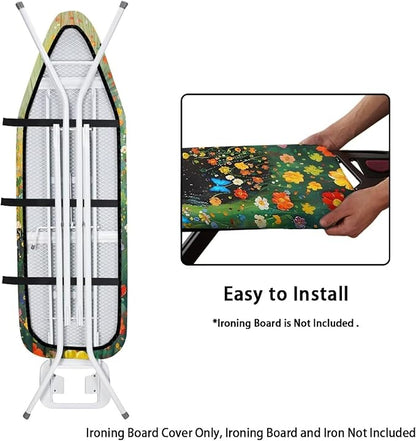 Sprowallow Black Cat Daisy Ironing Board Covers 15 x 54 inch Drawstring
