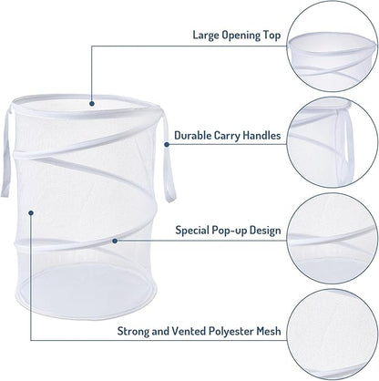 Seiritex Mesh Popup Laundry Hamper 115L Collapsible Laundry Basket Extra Large