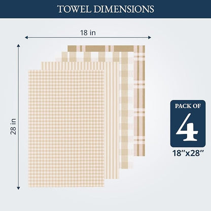 LANE LINEN Cotton Kitchen Towels Set, Quick-Drying, Premium Dish Towels