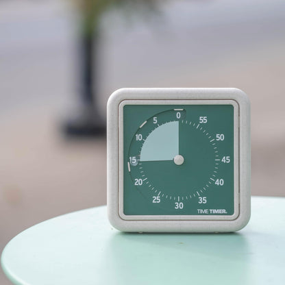Time Timer® Retro 8 inch Eco Edition Visual Timer - 60 Minute Desk Countdown Clock Made with at Least 20% Natural Plant Material- Green Land