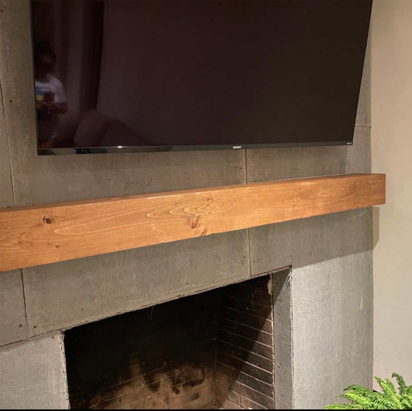 Urbandi Modern Fireplace Mantel, Contemporary, Floating Mantle, Shelf, Hand Crafted, (Brown, 60Lx6Hx8D)