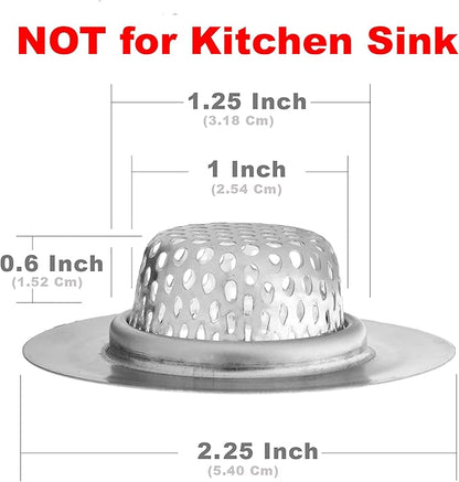 2 Pack - 2.25" Top / 1" Basket- Sink Strainer Bathroom, RV and Lavatory Sink