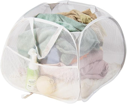 Collapsible Laundry Basket 90L, Foldable Mesh Pop-up Laundry Hamper