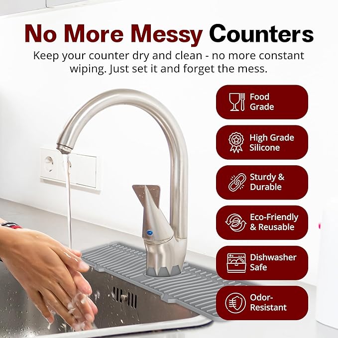ODRAGO Silicone Kitchen Sink Splash Guard