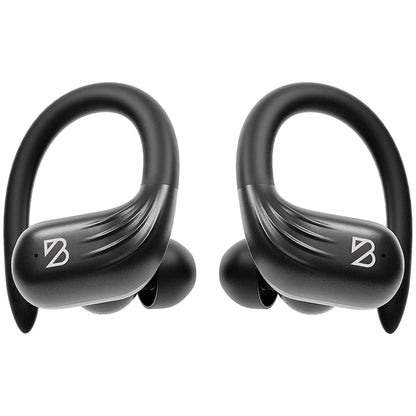Back Bay Audio Runner 60 Wireless Running Earbuds, 80 Hour Long Battery Life Over The Ear Earbuds with EarHooks, Wrap Around Earphones Wireless Bluetooth Earphones with Microphone, in Ear Headphones