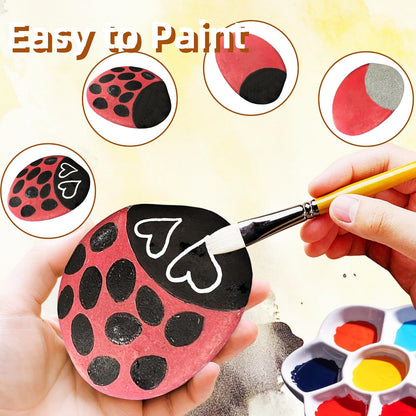 MSACC 16PCS Large Rocks for Painting, 3.3-4.0 Inch River Rocks to Paint, Flat Painting Rocks,Smooth Kindness Rocks for Crafts, DIY,Garden Decoration