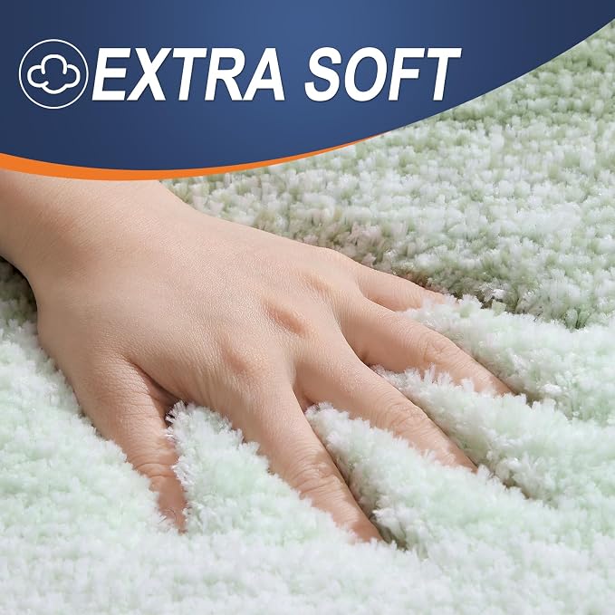 OLANLY Large Bathroom Rugs Mat 44x32, Extra Soft Absorbent Microfiber Bath Rugs, Rubber Backing, Quick Dry, Washable Bath Mats for Bathroom Floor, Tub and Shower, Home Decor Accessories, Sage Green
