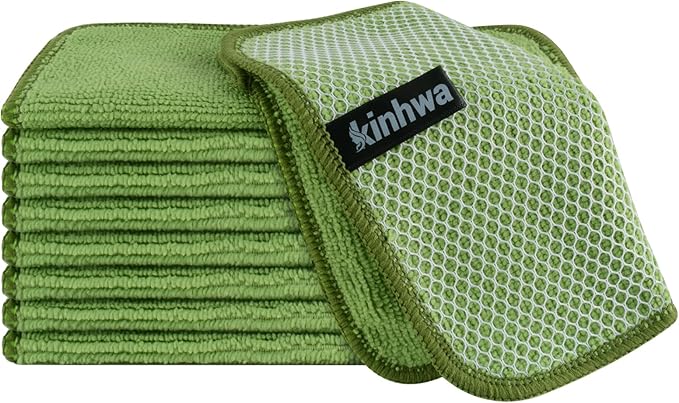 KinHwa Kitchen Washcloths for Dishes Absorbent Microfiber Dish Cloths Quick Dry