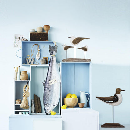 K KILIPES Beach Coastal Wood Seabird Figurine Home Office Table Desk Decor Sea Bird Sculpture Statue for Tabletop Shelf Nautical Bathroom Decoration Ornament Gift