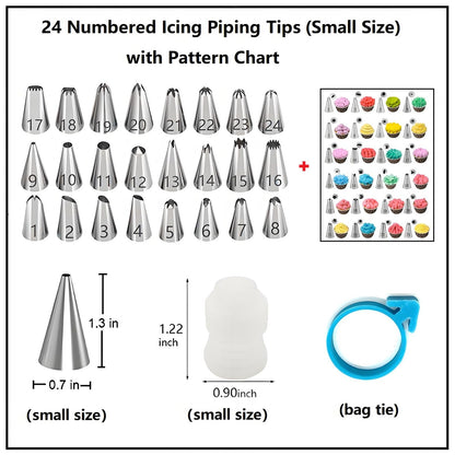 ANSLYQA Cake Decorating Kit, 237 Pcs with Aluminium Cake Turntable, Leveler, 24 Numbered Icing Tips, 2 Spatulas, 3 Scrapers, 2 Coupler, 50 Cupcake Liners, 100 Pastry Bags & More Baking Tools