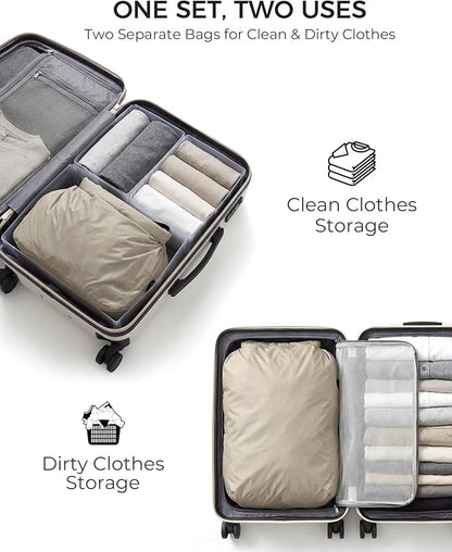 Travel Laundry Bag, Pump Free Vacuum Storage Bag Reusable Compression Dirty
