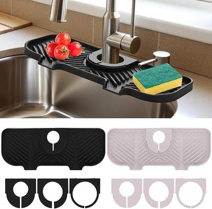 2 Pcs Silicone Faucet Splash Guard 10.6 ” x 4.3” Kitchen Sink Splash Guard