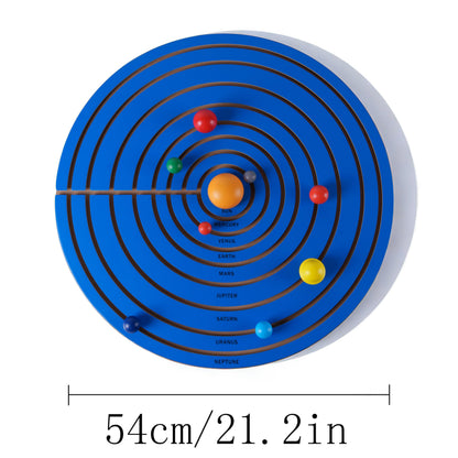 Premium Montessori Solar System Puzzle – Wooden Planet Puzzle Board, 21.2in (54cm) Educational Astronomy Puzzle, Space Learning Materials for Kids, Homeschool Classroom Ages 3-6