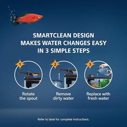 Aqueon SmartClean Power Filter with EcoRenew Filter Cartridge, Quick and Easy Water Changes, Quiet Operation, Adjustable Flow, for 50-90 Gallon Freshwater and Saltwater Aquariums, Large