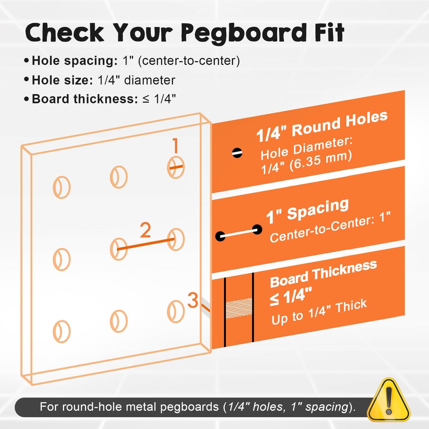 SEMPOMA Walnut Finish Solid Wood Pegboard Shelf for 1/4" Metal Pegboard