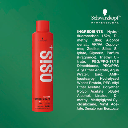 OSiS+ Texture Craft, 9 oz (2 Pack) – Volumizing Dry Texture Spray - Root Lift with Natural Feel and Shine – Lightweight Hair Styling Product – Brushes Out Easily