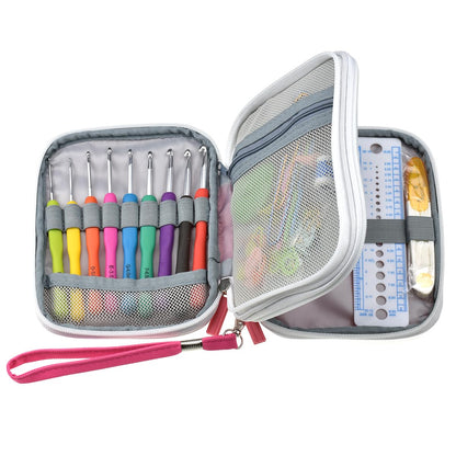 KOKNIT Crochet Hooks Set with Storage Case, 68pc Knitting Accessories, Soft Grip Ergonomic Crochet Needles, Smooth Coloured Aluminum Yarn Crochet Hooks Crochet Kit with Crochet Tools