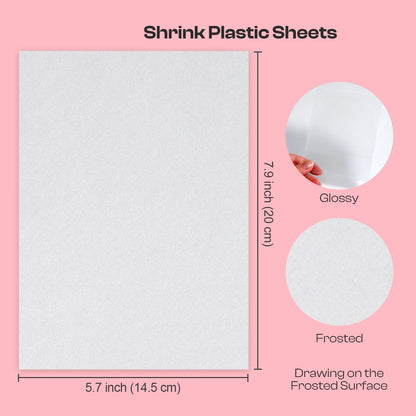 Auihiay 40 Pieces Shrink Plastic Sheets, Shrink Paper Kits for DIY Handprint Keychains, Easter Decorations, Kids Paper Crafts and Great Mothers Day Gifts, 7.9 x 5.7 inch / 20 x 14.5 cm