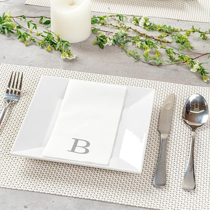 Luxenap 15.8 X 7.9 Inch Linen-Feel Guest Towels, 2000 Lettered Hand Towels