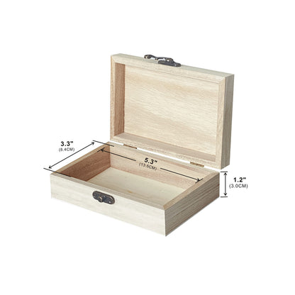 Cregugua 48-Pack Small Wood Box for Crafts 6"x4"x2" Unfinished Wooden Box with Lid Keepsake Box for Jewelry Storage DIY Crafts