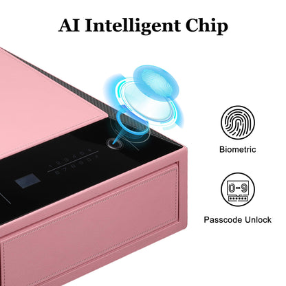 XPEDITION Biometric Fingerprint Jewelry Safe for Home Quick-Access Fingerprint Lock & Digital Keypad for Home Security Slide-Away Drawer Safe