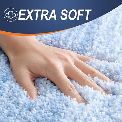 OLANLY Large Bathroom Rugs Mat 50x30, Extra Soft Absorbent Microfiber Bath Rugs, Rubber Backing, Quick Dry, Washable Bath Mats for Bathroom Floor, Tub and Shower, Home Decor Accessories, Light Blue