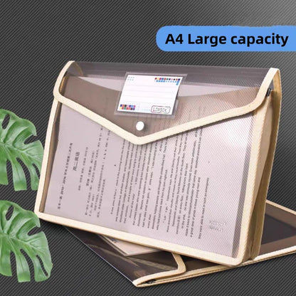 Plastic File Folders Envelope - Expanding File Wallet Organizer Documents Folder with Snap Closure and Pocket No Dividers, Large Capacity, Fit Letter/A4 Size - 5 Packs