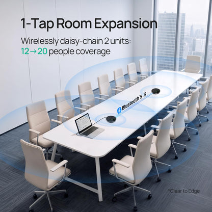 Yealink Bluetooth Speakerphone SP96 Support Daisy-Chain 26H Talk Time Teams Certified 65mm Conference Speaker and 6 Microphones Smart AI Noise-Canceling 5m Voice Pickup Radius 1.2m USB C/A 400g