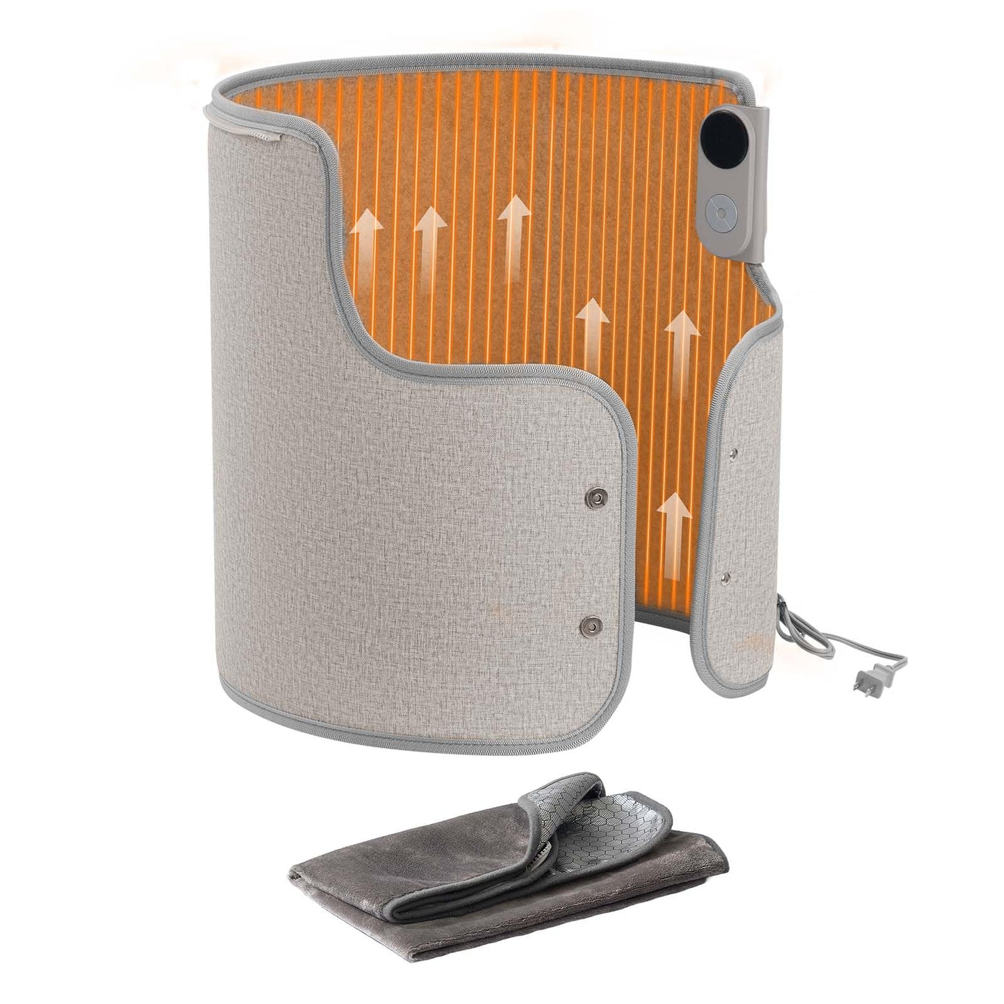 VEVOR Under Desk Space Heater,Rollable Foot Warmer Portable for Home&Office,Timer & Secure,Quiet for Legs,Ankles,Touch&Remote Control Personal Electric Round Surround Warming Pad,Over-Heat Protection