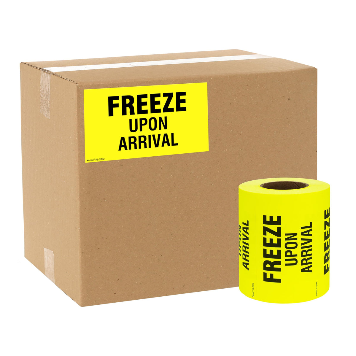 Kenco 3" X 5" Freeze Upon Arrival Fluorescent Shipping Label Stickers for Shipping and Packing - 500 Labels Per Roll