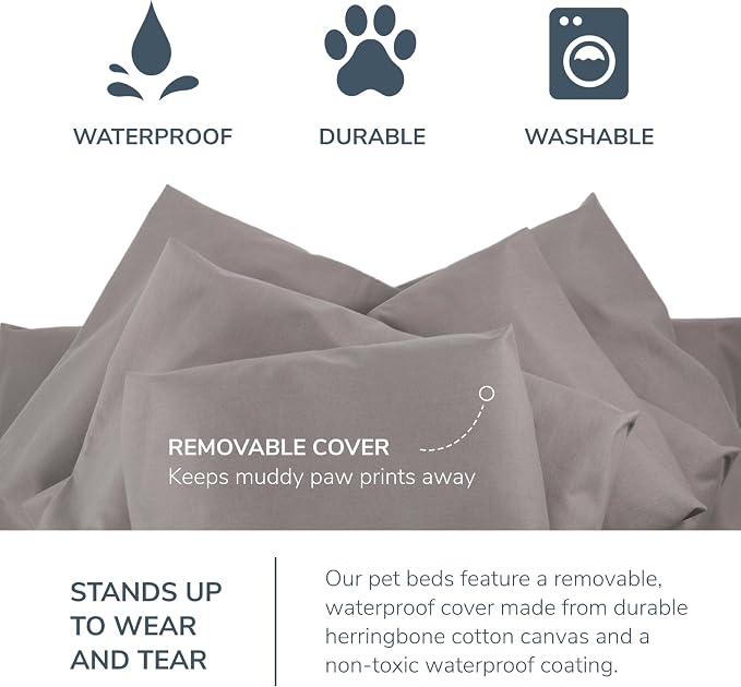 Naturepedic Organic Pet Bed Cover - Washable Waterproof Mattress Protector - Removable Cover for Dog and Cat Bed - Small