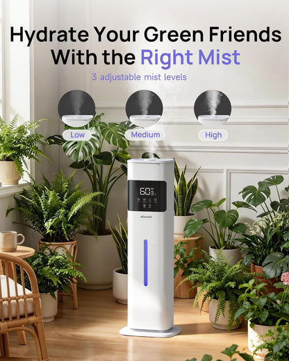 Akacozie Humidifier Large Room, 2.1Gal/8L Cool Mist Humidifiers for Bedroom 500 sq ft, Humidifiers for Home with Essential Oil Diffuser, Top Fill Quiet Humidifier for Baby Nursery Office Plants, White