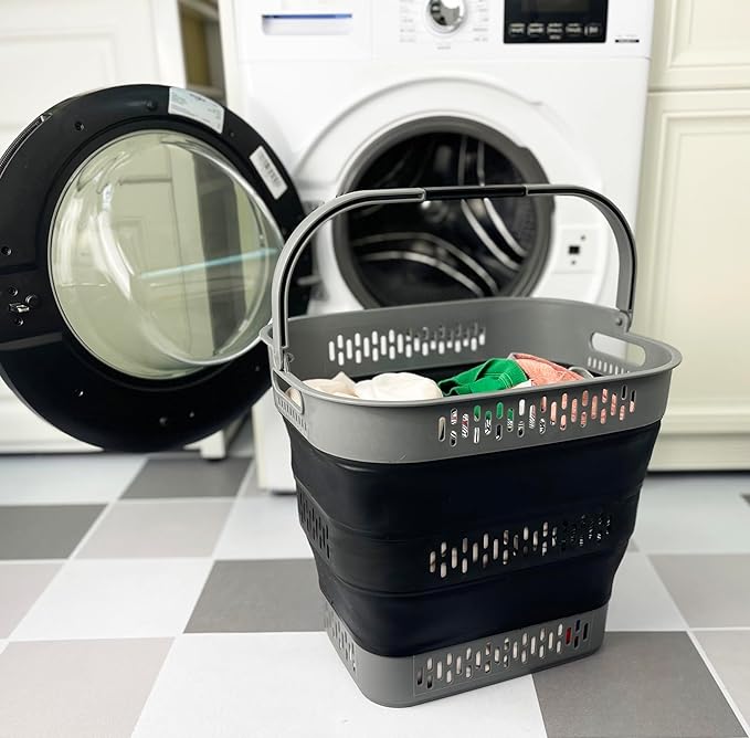 SAMMART 38L Collapsible Plastic Laundry Basket