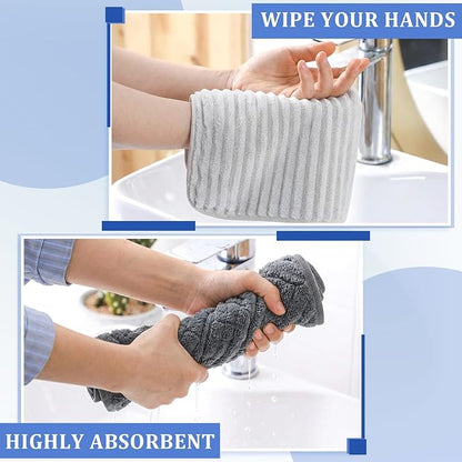 4 Pcs Hand Towel for Bathroom 14 x 30 Inch Neutral Microfiber Quick Dry