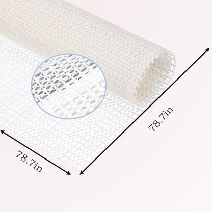 78.7x78.7 Inch Non Slip Rug Pad, White Rug Underlay for Hardwood Tile Laminate Floors, Cuttable Anti-Skid Gripper Pad Prevents Sliding Bunching for Living Room Bedroom Hallway