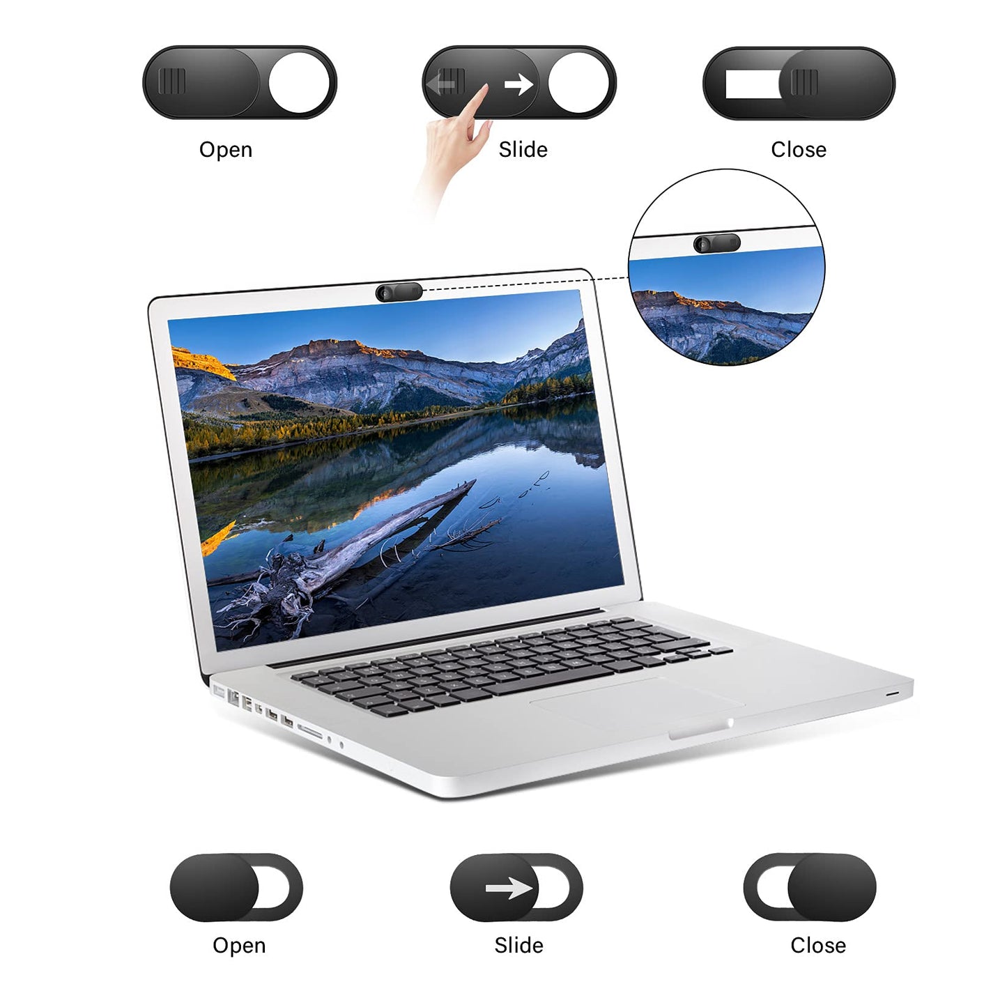 ZUCUCUC Laptop Camera Cover Slide, 12 Pack Webcam Cover, Phone Camera Cover, Ultra-Thin Computer Slide - Fits Most Laptop, Desktop, PC, Tablet, Smartphone to Protect Your Privacy and Security