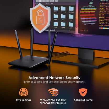 WAVLINK BE5100 WiFi 7 Router, 2026 Dual Band Gaming Router with 4096-QAM Tech, 5dBi High-Gain Antennas, Support Mesh/AP/Repeater Mode, MLO & Multi-RU, Guest WiFi, OFDMA, MU-MIMO, QoS, IPv6, VPN